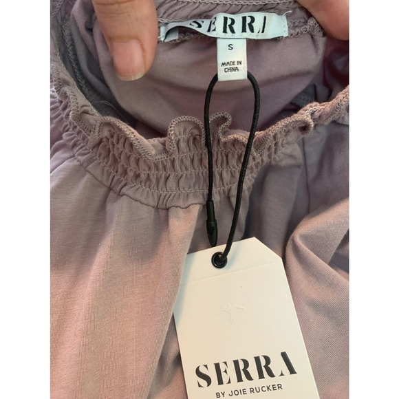 Serra by Joie Rucker mock neck long sleeves pleated blouse size small - Picture 3 of 9